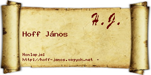 Hoff János névjegykártya